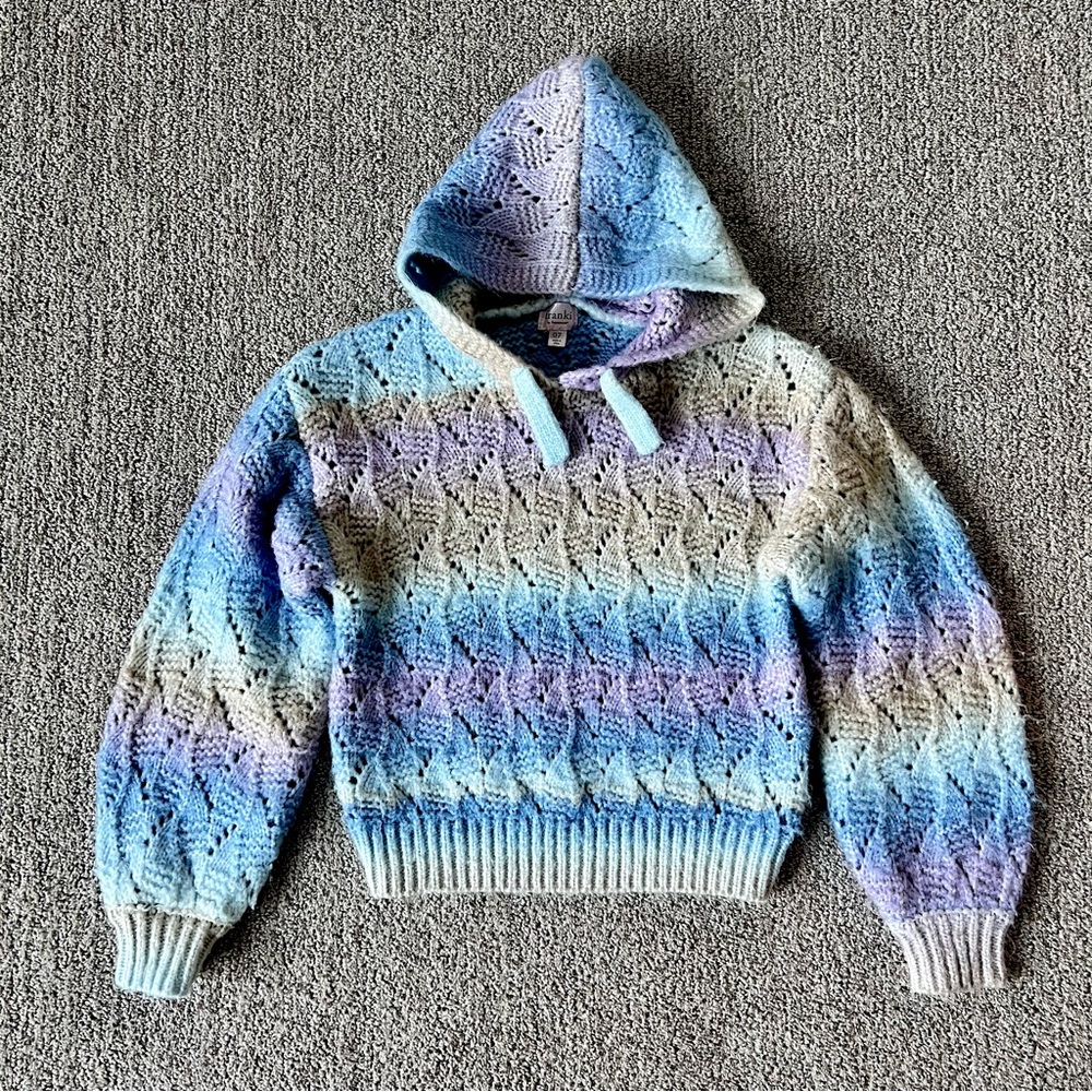 Frankie Girl’s Hooded Knit Sweater Size 7